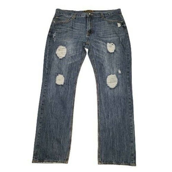 Jewel Houes Lil Boosie Clothing Line Jeans Distressed Color Blue Men's Size 38 - Picture 1 of 6